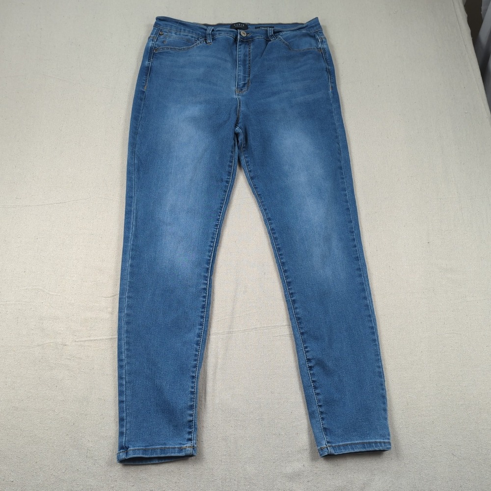 Curve Appeal Jeans Womens 16 33 Blue Stretch Essential Skinny High Rise